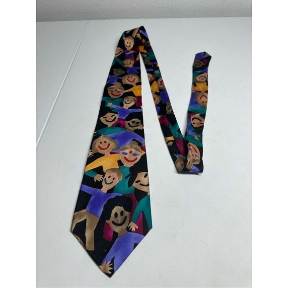 Save the Children Art-to-Wear Dana Age 12 Children Diversity Silk Men's Necktie - Picture 1 of 5